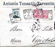 1906-ANTONIO TONEATTI TARCENTO Busta Con Intestazione A Stampa Espresso Affranca - Marcophilie