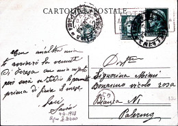 1938-Cartolina Postale Imperiale C.15 + C.25 Viaggiata Gibellina (3.4) - Marcofilie