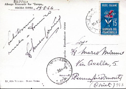 1964-NOCERA UMBRA Albergo Europa Viaggiata - 1961-70: Poststempel