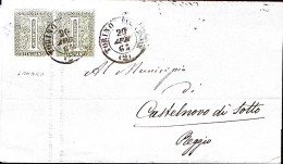 1865-CIFRA Coppia C.1 Tiratura DLR Su Stampati Torino (20.4) - Storia Postale