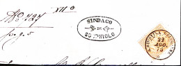 1875-(F=on Piece) S. GIUSTINA BELLUNESE C.2 (22.8) Su Largo Frammento Affrancato - Marcophilie