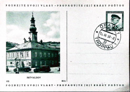 1938-CECOSLOVACCHIA Cartolina Postale H.50 Pubblicitaria Pryvaldov Annullo Tropp - Other & Unclassified