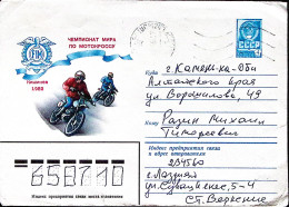 1987-RUSSIA Busta Postale K.4 Pubblicitaria Motociclismo Viaggiata - Autres & Non Classés