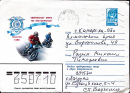 1987-RUSSIA Busta Postale K.4 Pubblicitaria Motociclismo Viaggiata - Andere & Zonder Classificatie