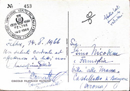 1966-FELTRE Centenario Annessione All'Italia Annullo Speciale (14.8) Su Cartolin - 1961-70: Poststempel