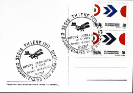 1970-THIENE 50 Anniversario Volo Roma-Tokio Annullo Speciale (2.5) Su Cartolina - 1961-70: Marcophilie