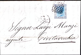 1872-ROMA C1+griglia (13.3) Su Lettera Completa Testo Affrancata C.20 - Storia Postale