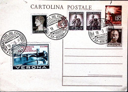1946-VERONA VII^Giornata Ital Francobollo Annullo Speciale (18.3) Su Cartolina P - 1946-60: Marcophilia