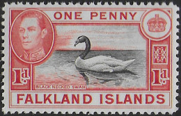 1938 Falkland Islands George VI 1d. Black And Carmin MNH SG N. 147 - Autres & Non Classés