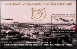 2023 - S.M.O.M. - CENTENARIO DELL'AERONAUTICA MILITARE / CENTENARY OF THE MILITARY AIR FORCE - EMISSIONE CONGIUNTA. MNH - Gezamelijke Uitgaven
