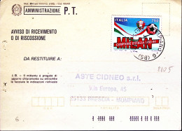 1994-MILAN CAMPIONE 93/94 Lire 750 Isolato Su Avviso Ricevimento - 1991-00: Marcophilie