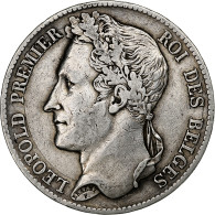Belgique, Leopold I, 5 Francs, 5 Frank, 1833, Argent, TTB, KM:3.1 - 5 Francs