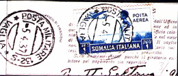 1937-Posta Militare 132-S/ VAGLIA C.2 5.4) Su Polizzino Vaglia Via Aerea Affranc - Somalie