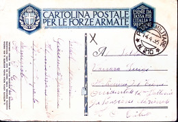 1936-Posta Militare/N 210 C.2 (14.4) Su Cartolina Franchigia - Guerre 1939-45