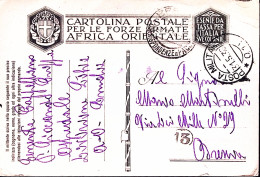 1936-Posta Militare/0.1.L. C.2 (31.5) Su Cartolina Franchigia (Carta AO) - Italian Eastern Africa