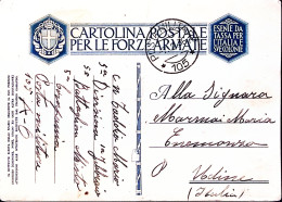1936-Posta Militare/105 C.2 (7.2) Su Cartolina Franchigia Piega Centrale - Weltkrieg 1939-45