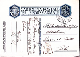 1936-Posta Militare/N 25 C.2 (10.5) Su Cartolina Franchigia - War 1939-45