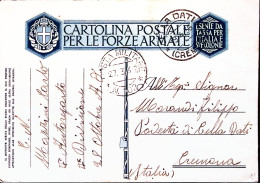 1936-Posta Militare/N 102 C.2 (27.3) Su Cartolina Franchigia - War 1939-45