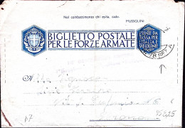 1943-Posta Militare/n. 78 SEZ A C.2 (21.8) Su Biglietto Franchigia - Guerre 1939-45