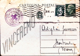1943-CROCE ROSSA UDINE Tondo Su Cartolina Postale Con Avviso Di Passaggio Per La - Croce Rossa