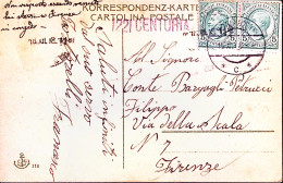 1918-MONFALCONE/C C.2 Austriaco (15.12) Su Cartolina (Trieste P.zza Della Borsa) - Marcophilia