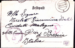 1944-FLIEGERHOST ITAL KP Tondo E Manoscr. Al Verso Di Biglietto Franch. Annullo  - Poststempel