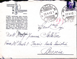 1942-PNF OND Busta Con Motto L'Italia Qualunque . Racale (23.4) - Storia Postale