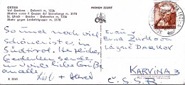 1963-Michelangiolesca Lire 55 Isolato Su Cartolina Mignon Brunico Per La Cecoslo - 1961-70: Poststempel