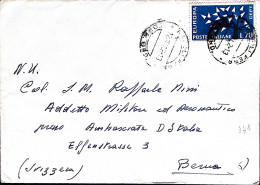 1962-EUROPA'62 Lire 70 Isolato Su Busta Napoli (12.10) Per La Svizzera Piega Cen - 1961-70: Poststempel