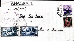 1951-Democratica C.50 E Lire 2 + Italia Al Lavoro Coppia Lire 5 Su Piego Tarvisi - 1946-60: Poststempel