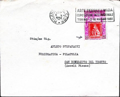 1951-francobolliTOSCANA Lire 20 Varieta' 8 Di 1851 Spezzato In Alto Isolato Su B - 1946-60: Marcophilia