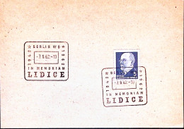 1962-Germania DDR Ricordo Lidice/Berlino Annullo Speciale (7.6) Su Cartolina - Storia Postale