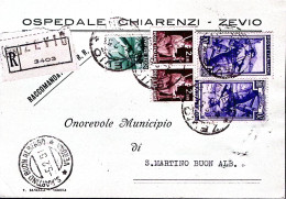 1951-Democratica Lire 1 E Coppia Lire 2 + Italia Al Lavoro Due Lire 20 Su Cartol - 1946-60: Poststempel
