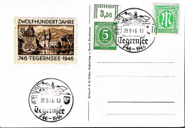 1946-Germania 1200 Anniv. Tegernsee Annullo Speciale (29.9) E Chiudilettera Su C - Lettres & Documents