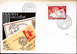 1969-Ungheria 100 Ann. Cartolina Postale (2080) Fdc - FDC