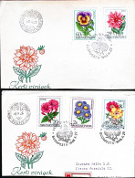 1968-Ungheria Flora Serie Completa Su Tre FDc. Buste Rifilate In Basso - FDC