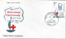 1963-India 100 Croce Rossa Fdc - FDC