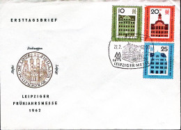 1962-GERMANIA ORIENTALE DDR Fiera Di Lipsia Serie Cpl. (586/8) Fdc - Covers & Documents