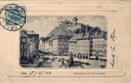 1904-Austria Cartolina "Graz Hauptplatz Mit Schlossberg" - Other & Unclassified