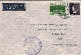 1946-Holland Nederland Olanda Con Affrancatura Bicolore,cachet I^volo K.L.M.Amst - Poste Aérienne
