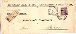 1919-modulo Ospedaliero Raccomandato Affrancato 50c.Michetti Annullo Tondo Riqua - Marcophilie