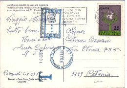 1971-impronta Azzurra Di Tassazione Per L.30 Su Cartolina Napoli Casa Prov.figli - 1971-80: Storia Postale
