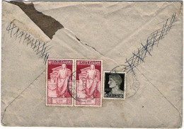 1937-lettera,con Segno Di Tassa Cancellato,affrancata Al Verso Con 10c.Imperiale - Marcophilia