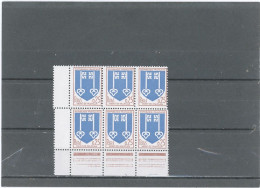 VARIETE- N°1469 N** BLOC DE 6 -MONT DE MAESAN -PIQUAGE DECALÉ-TRANSLATION HORIZONTALE - Unused Stamps