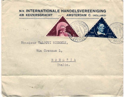 1936-Holland Nederland Olanda Lettera Diretta In Italia Affrancata S.2v."anniver - Marcophilie