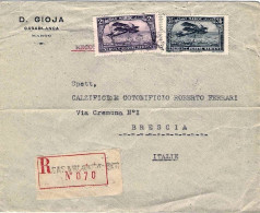 1930-Marocco Lettera Raccomandata Per L'Italia Con Affrancatura Multipla,al Vers - Lettres & Documents