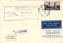 1960-cartolina Affr. L.35 Olimpiadi Di Roma I^volo Venezia Francoforte Delle Lin - Autres & Non Classés