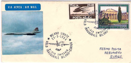 1984-Milano Linate I^volo Swissair A-310 Milano-Zurigo.Al Verso Affrancatura Com - Airmail