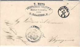 1867-due Rari Timbri Ispettorato Della Guardia Nazionale Della Provincia Di Pale - Marcophilie