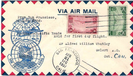 1937-U.S.A. Affr. Con Bel Cachet "First Flight San Francisco-Hong Kong"al Verso  - 1c. 1918-1940 Lettres